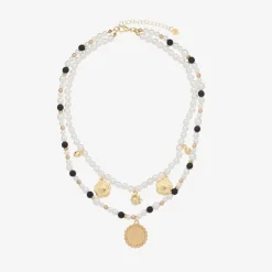 Girls Black & White Pearl Necklace (41cm)