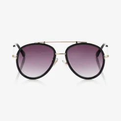 Girls Black Aviator Sunglasses