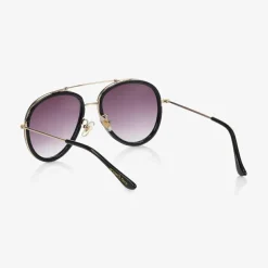 Girls Black Aviator Sunglasses