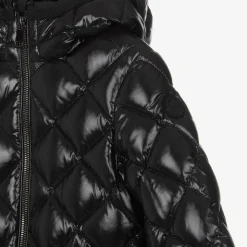 Girls Black Belted Down Jacket