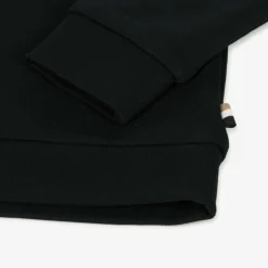 Girls Black Cotton Hoodie