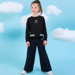 Girls Black Cotton Sweatshirt