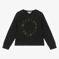 Girls Black Cotton Sweatshirt