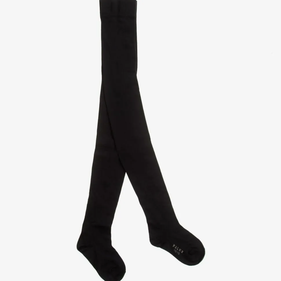 Girls Black Cotton Tights