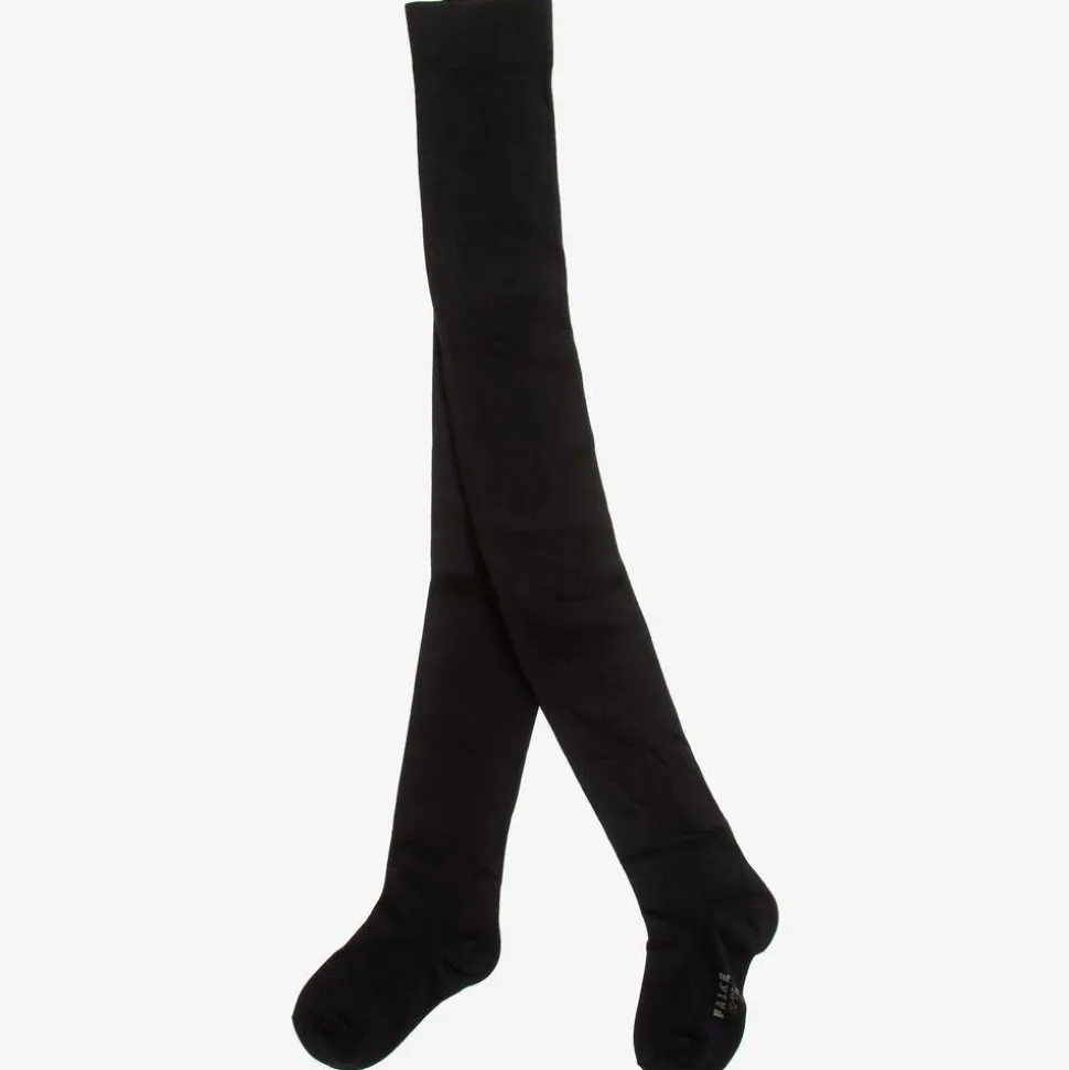 Girls Black Cotton Tights