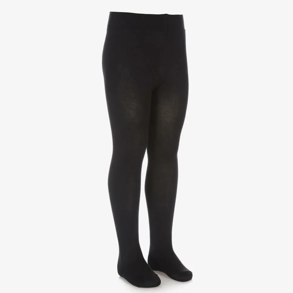 Girls Black Cotton Tights