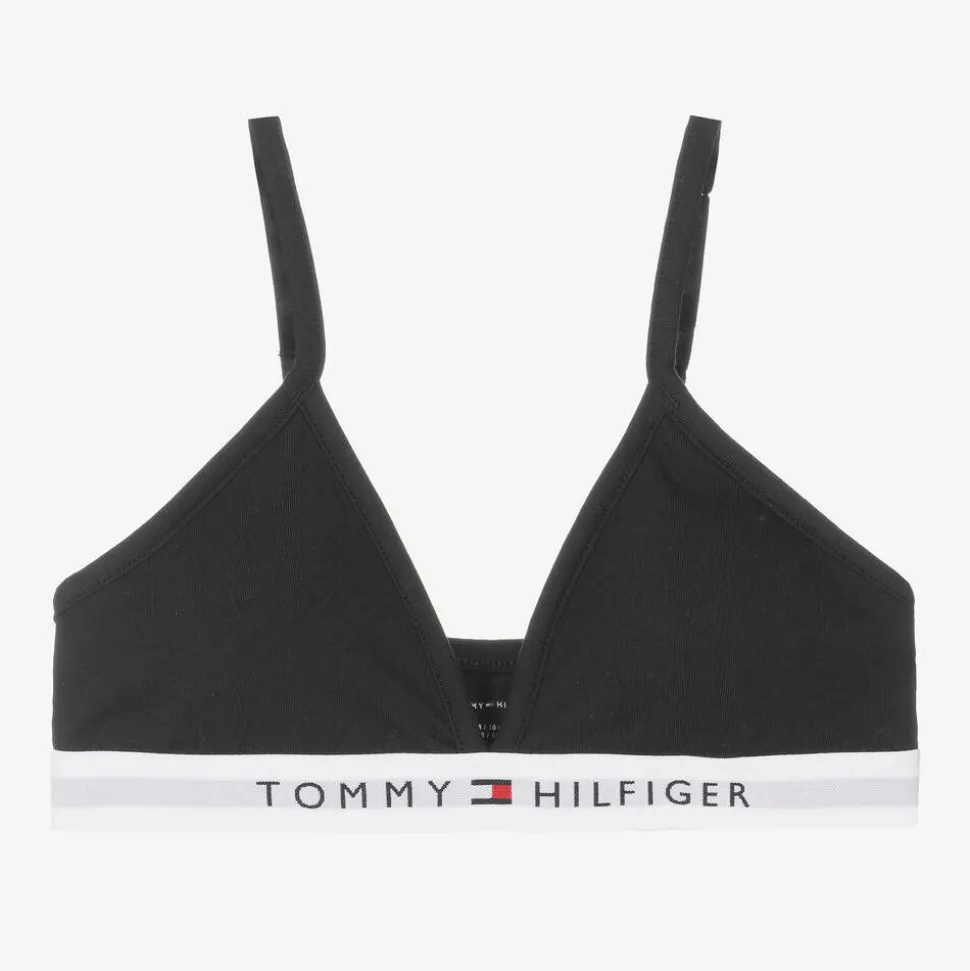 Girls Black Cotton Triangle Bra