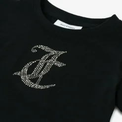 Girls Black Cotton T-Shirt