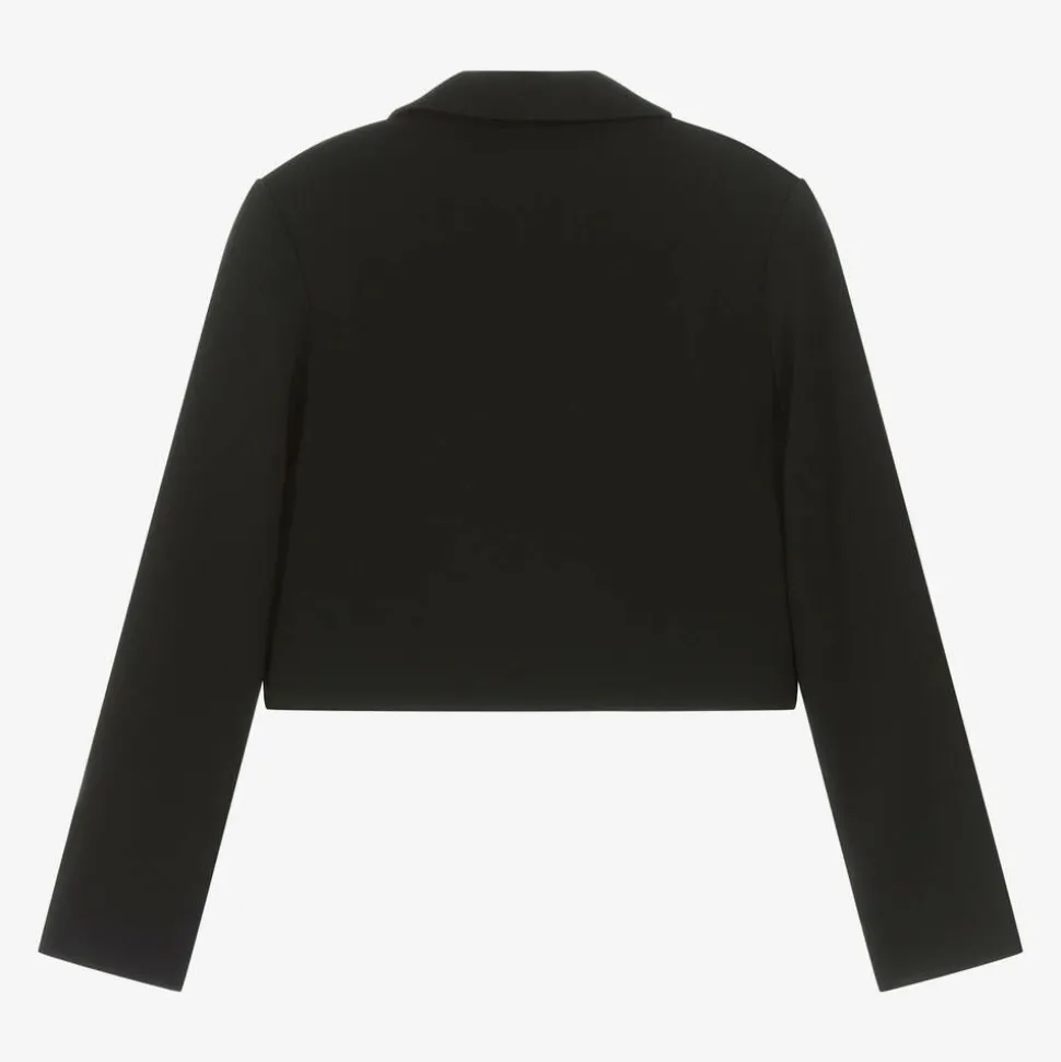 Girls Black Cropped Crêpe Blazer
