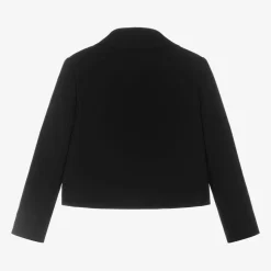 Girls Black Crêpe Diamanté Blazer