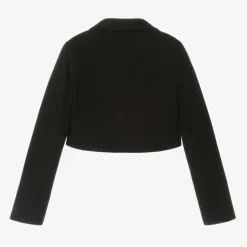 Girls Black Crêpe Jersey Cropped Blazer