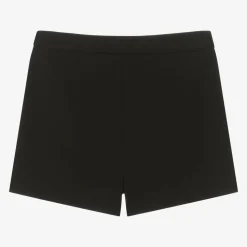 Girls Black Crêpe Shorts
