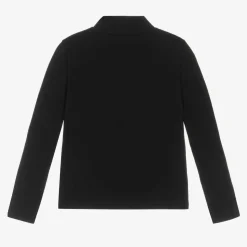 Girls Black DG Cotton Turtleneck Top
