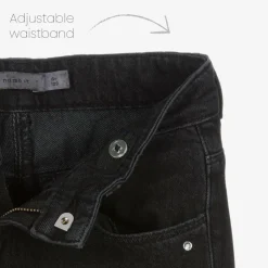 Girls Black Diamanté Wide Leg Cargo Jeans