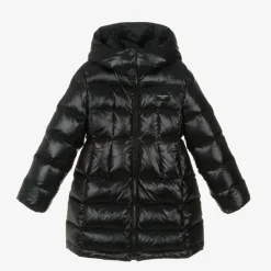Girls Black Down Padded Puffer Coat