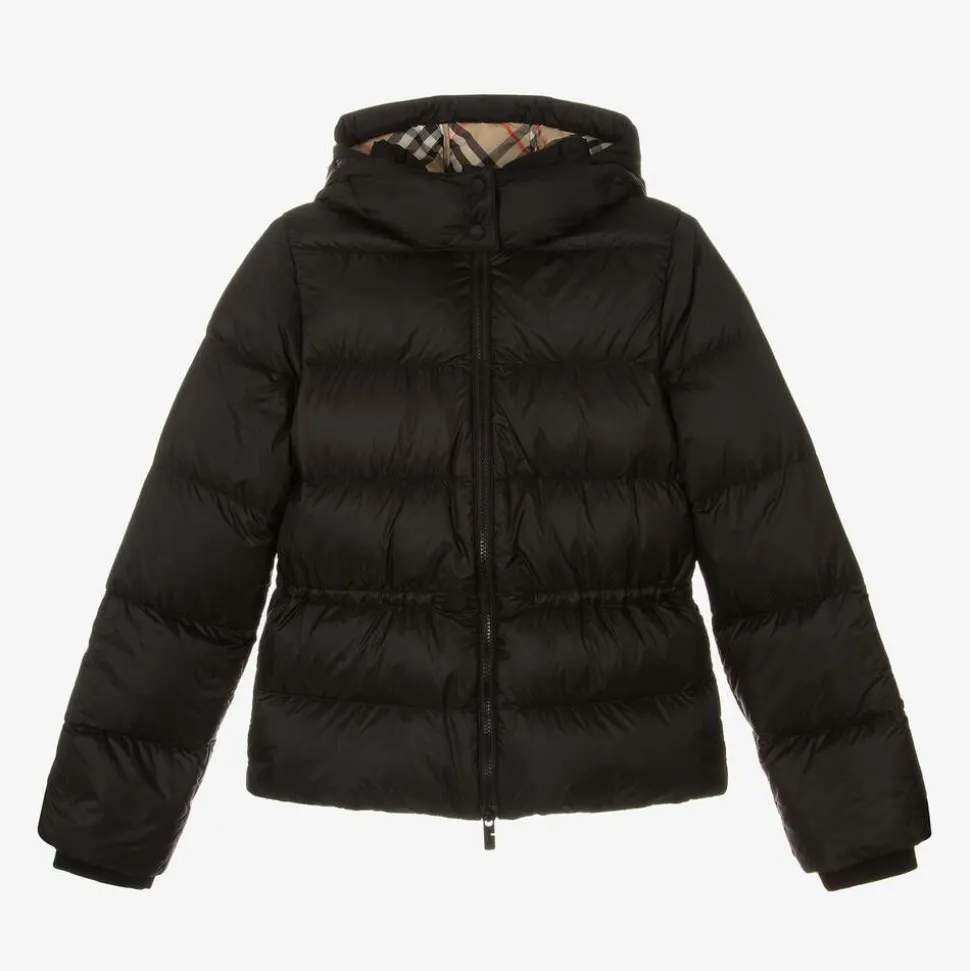 Girls Black Down Puffer Coat