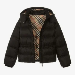Girls Black Down Puffer Coat