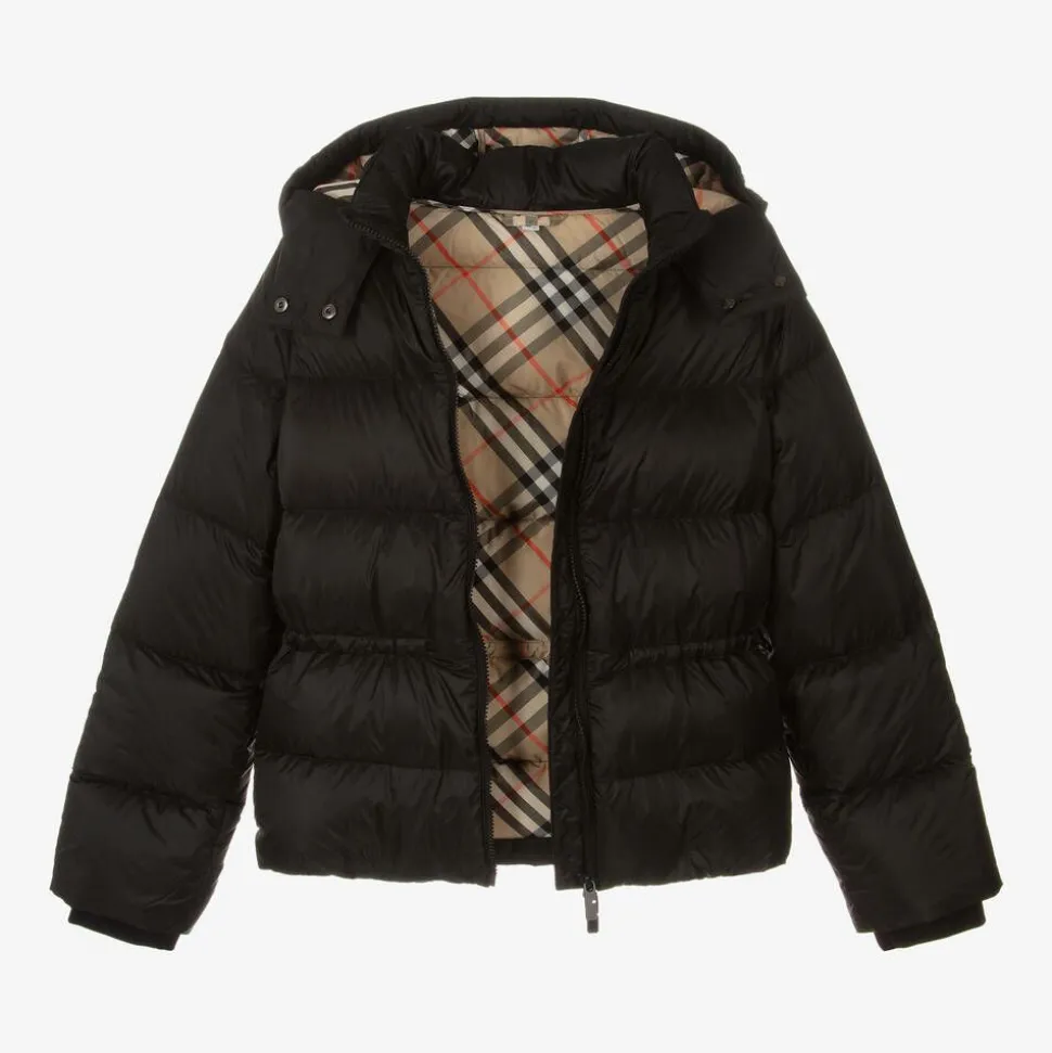 Girls Black Down Puffer Coat