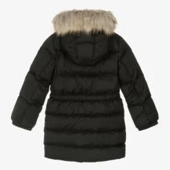 Girls Black Down-Padded Puffer Coat