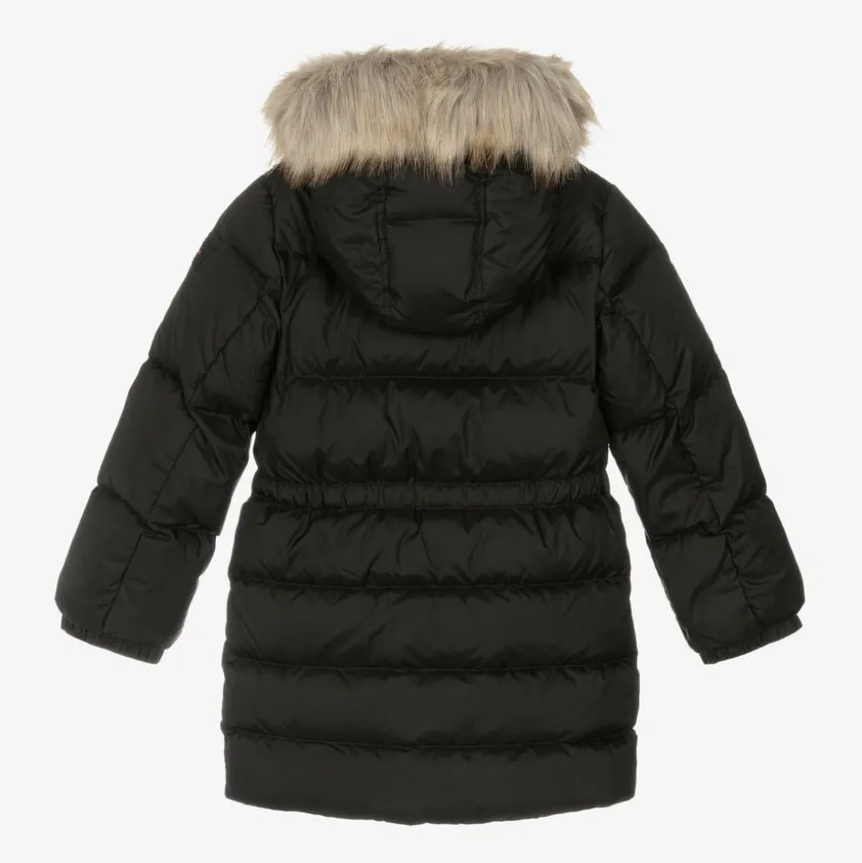 Girls Black Down-Padded Puffer Coat