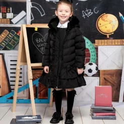 Girls Black Faux Leather Patent Shoes