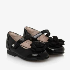 Girls Black Faux Patent Leather Shoes