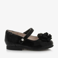 Girls Black Faux Patent Leather Shoes