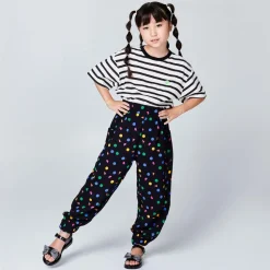 Girls Black Glitter Bow Jelly Sandals