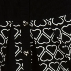 Girls Black Knitted Heart Dress