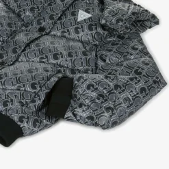 Girls Black Monogram Logo Puffer Jacket