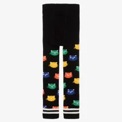 Girls Black Organic Cotton Cats Leggings
