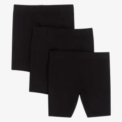 Girls Black Organic Cycling Shorts (3 Pack)