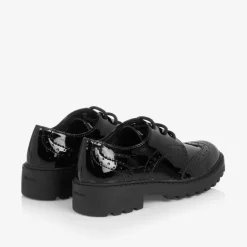 Girls Black Patent Faux Leather Brogues