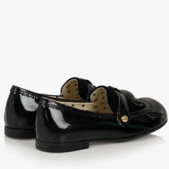 Girls Black Patent Leather Loafers