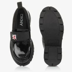 Girls Black Patent Leather Loafers