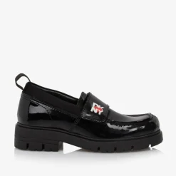 Girls Black Patent Leather Loafers