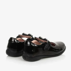 Girls Black Patent Leather Bar Shoes