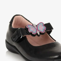 Girls Black Patent Leather Bar Shoes