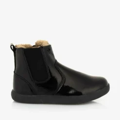 Girls Black Patent Leather Boots