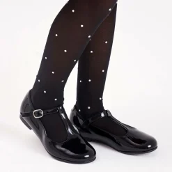 Girls Black Patent Leather T-Bar Shoes