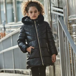Girls Black Puffer Coat