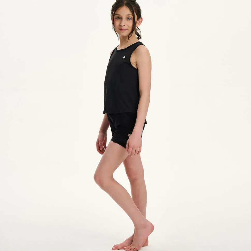 Girls Black Sleeveless Sports Top
