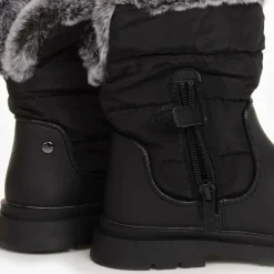 Girls Black Snow Boots