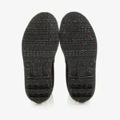 Girls Black Sparkly Rain Boots