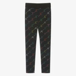 Girls Black Sporty Leggings