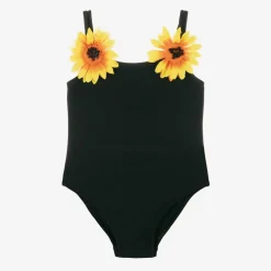 Girls Black Sunflower Swimsuit