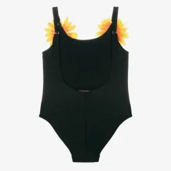 Girls Black Sunflower Swimsuit