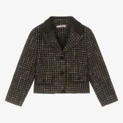 Girls Black Tweed Blazer