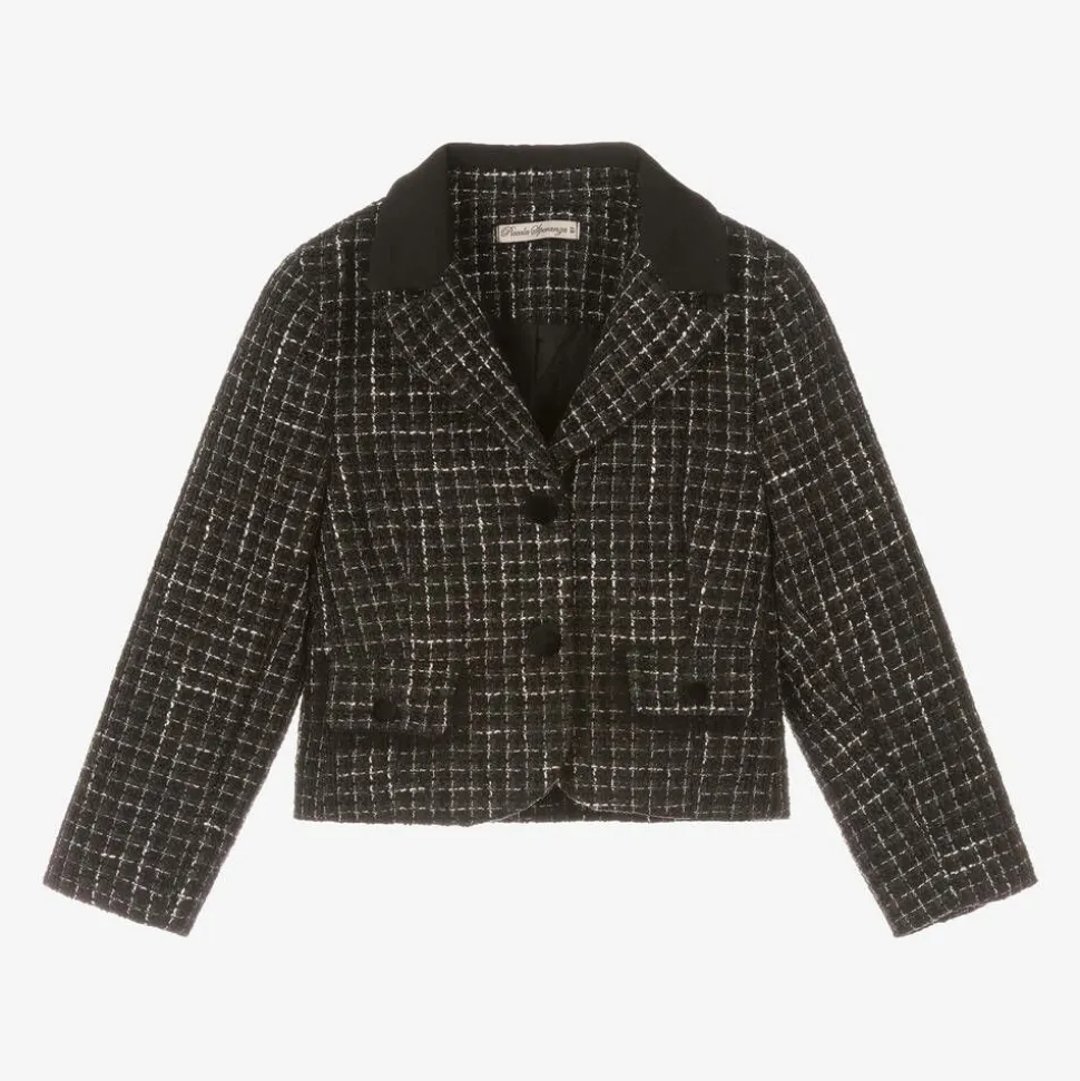 Girls Black Tweed Blazer