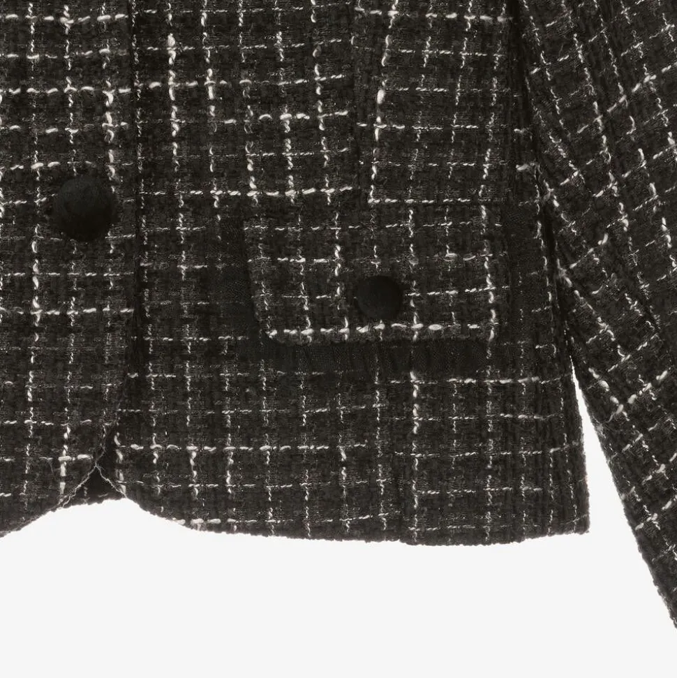 Girls Black Tweed Blazer